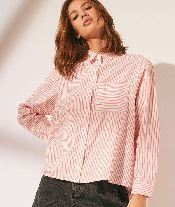Camisa estampado rayas con bolsillo Camisa estampado rayas con bolsillo