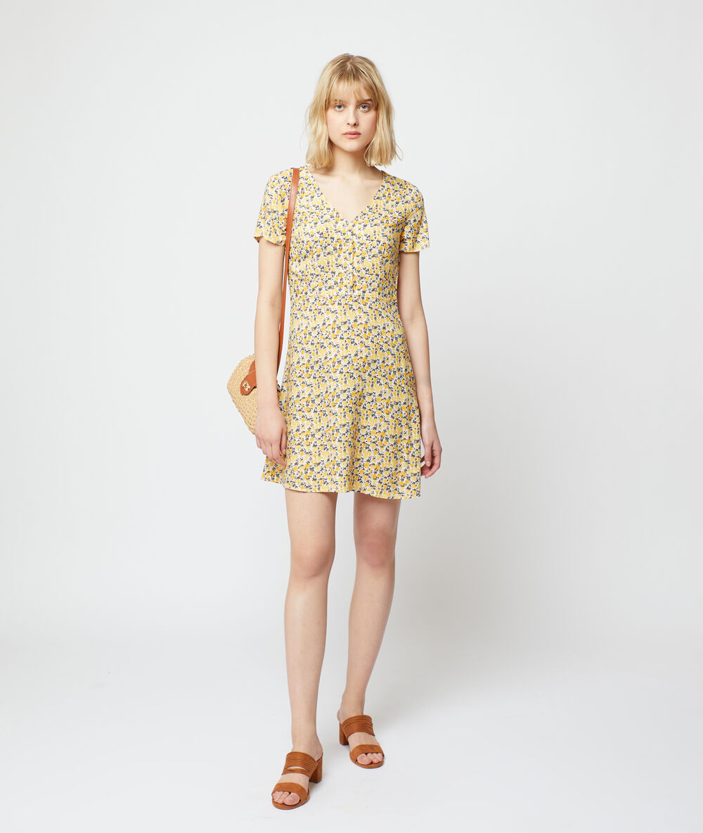 Vestido estampado floral crudo.