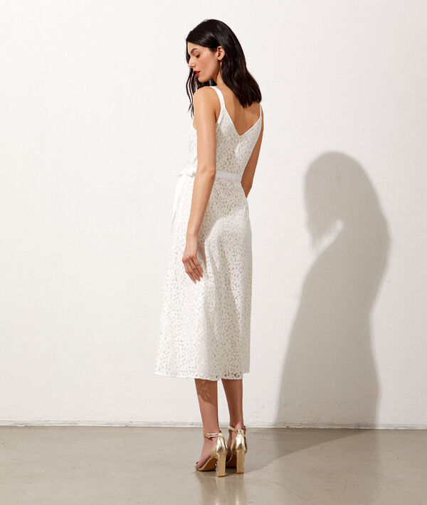 Vestido cruzado de encaje floral Vestido cruzado de encaje floral