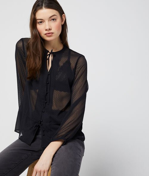 Blusa anudada en plumetis Blusa anudada en plumetis
