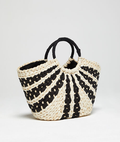 Bolso de cesta trenzada c.beige.