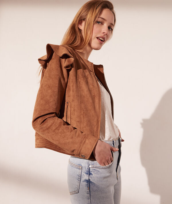 Chaqueta de ante con volantes Chaqueta de ante con volantes