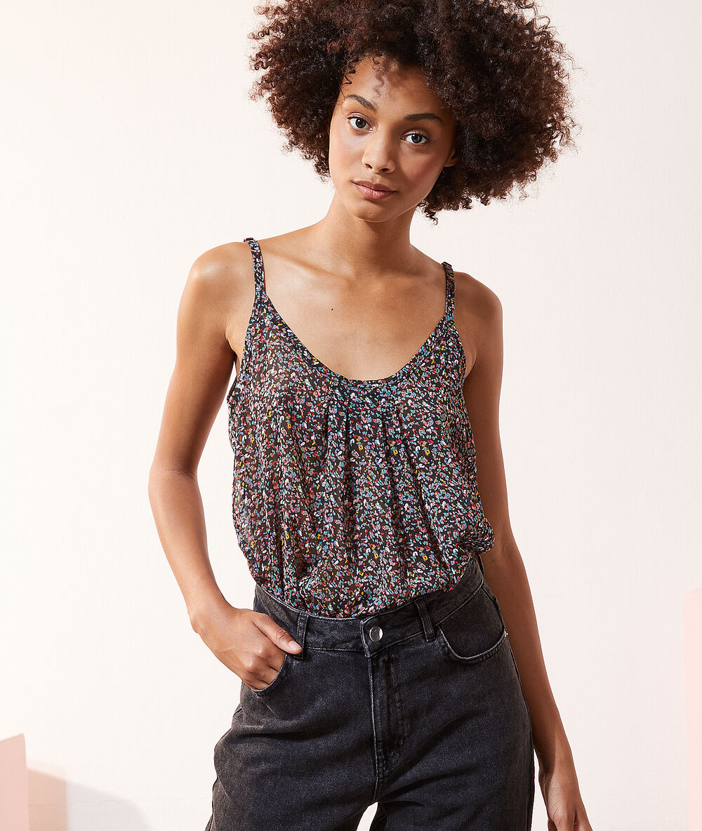 Body holgado estampado negro.