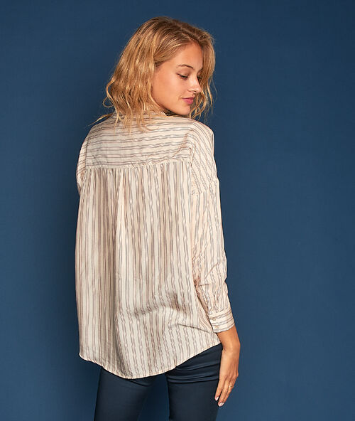 Camisa estampado de rayas crudo.