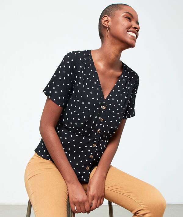Blusa abotonada de lunares Blusa abotonada de lunares