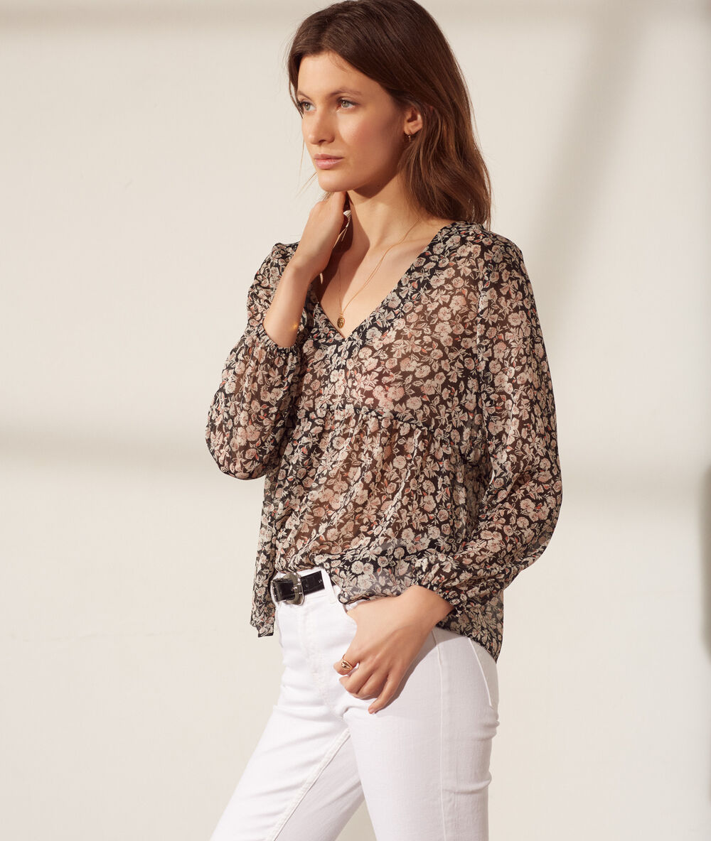 Blusa estampada negro.