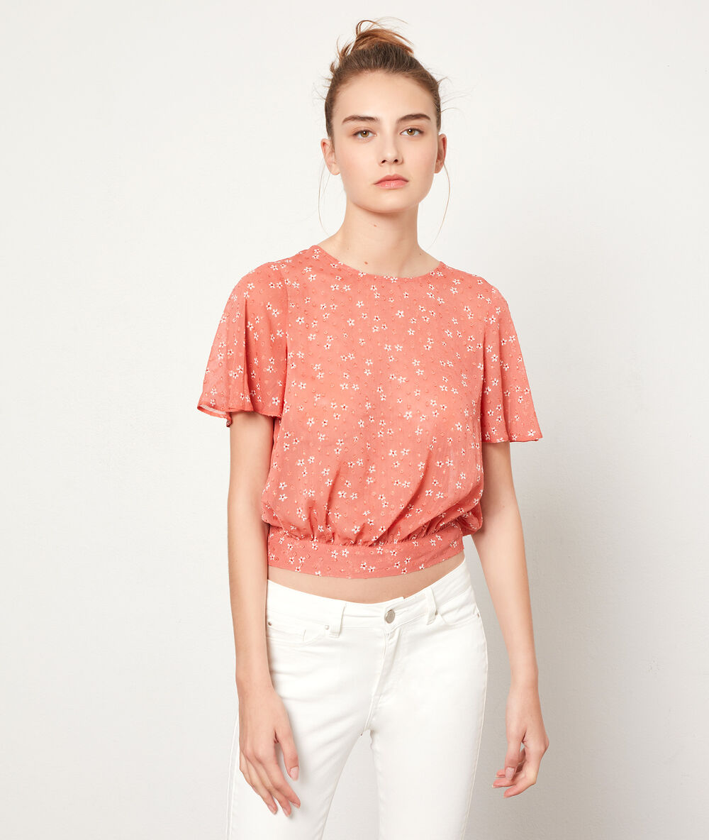 Blusa estampado floral rosa.