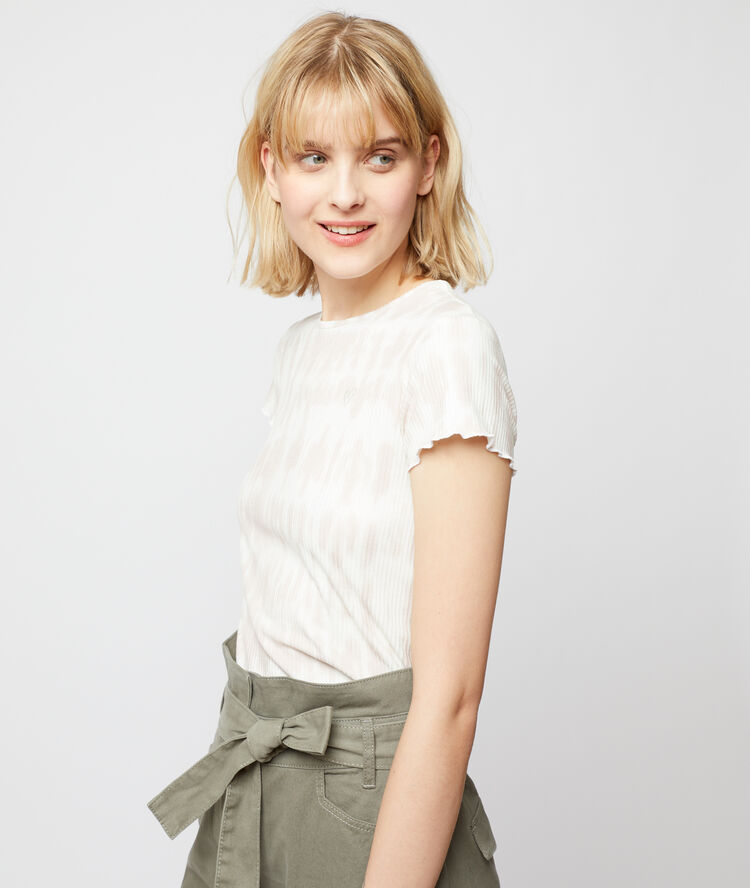 Camiseta tejido canalé c.beige.