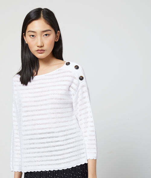 Jersey de guipur con botones blanco.