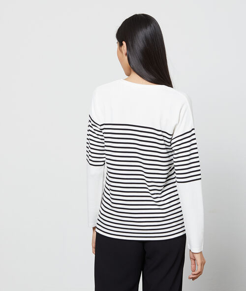 Camiseta efecto sudadera a rayas Camiseta efecto sudadera a rayas
