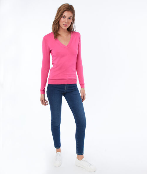 Jersey liso escote en V Jersey liso escote en V