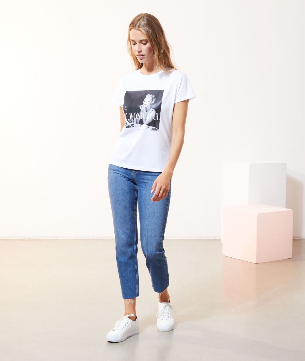 Camiseta 'be wonderful' blanco.