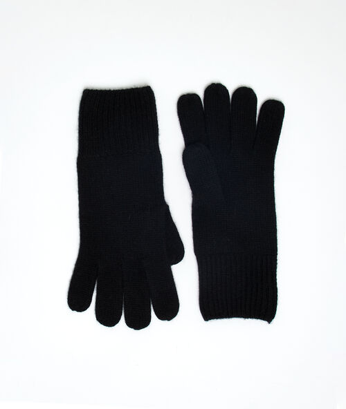 Gants en cachemire noir.