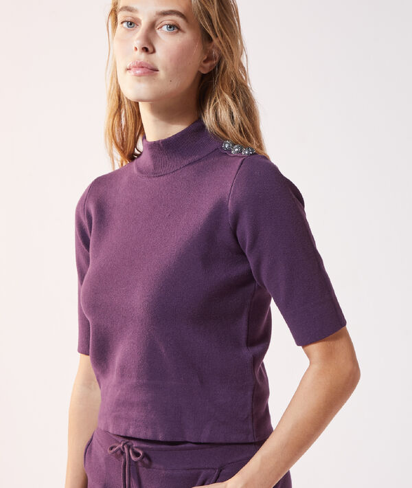 Jersey fino con botones laterales Jersey fino con botones laterales