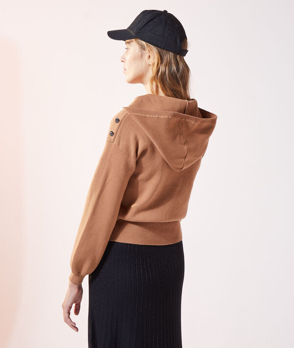 Sudadera con capucha, botones decorativos Sudadera con capucha, botones decorativos