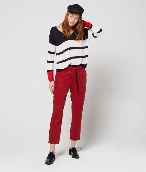 Pantalón con cinturón de Tencel Pantalón con cinturón de Tencel