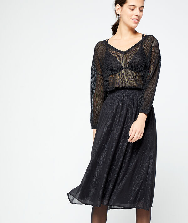 Falda midi de hilo metalizado Falda midi de hilo metalizado