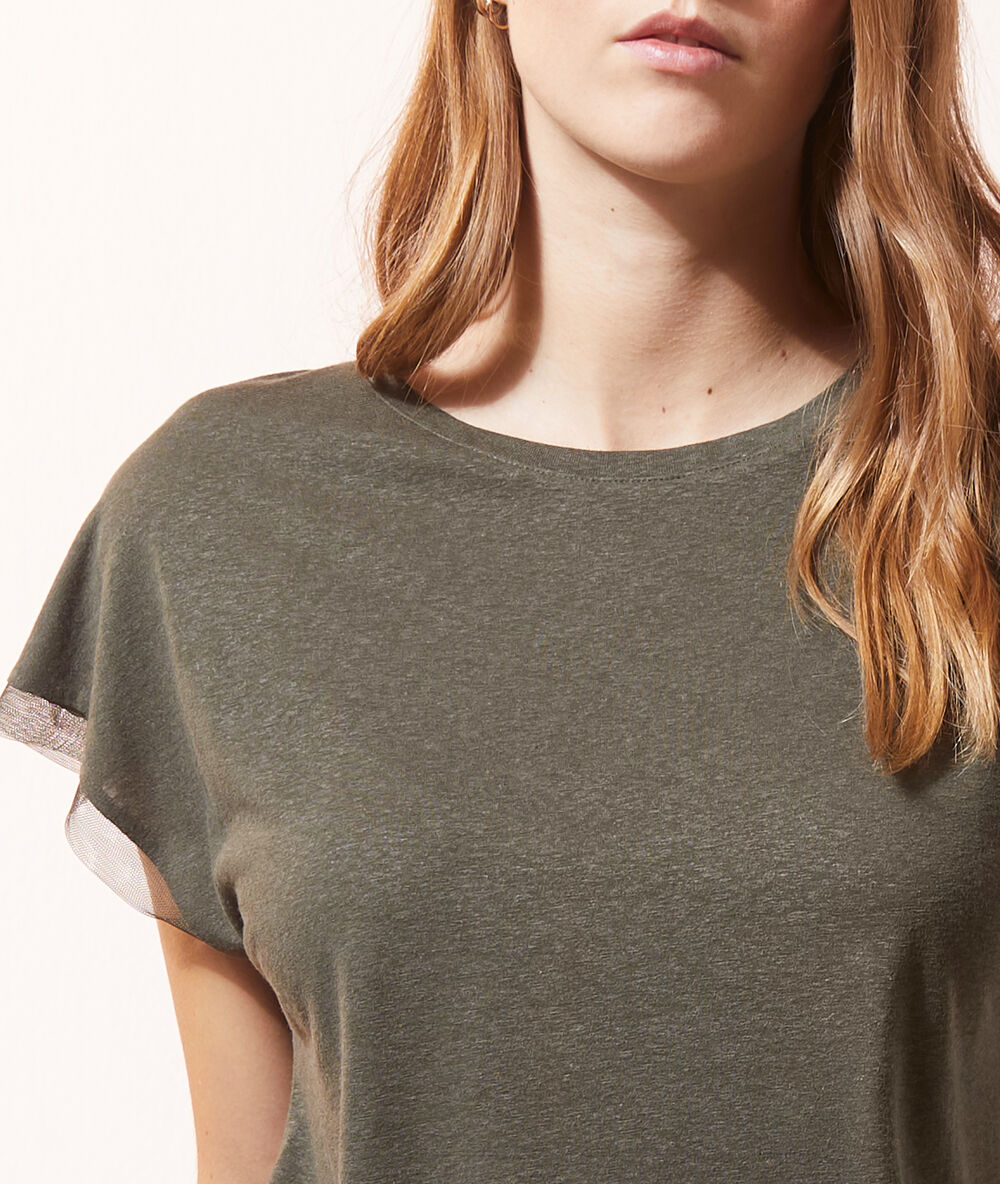 Camiseta lisa caqui.