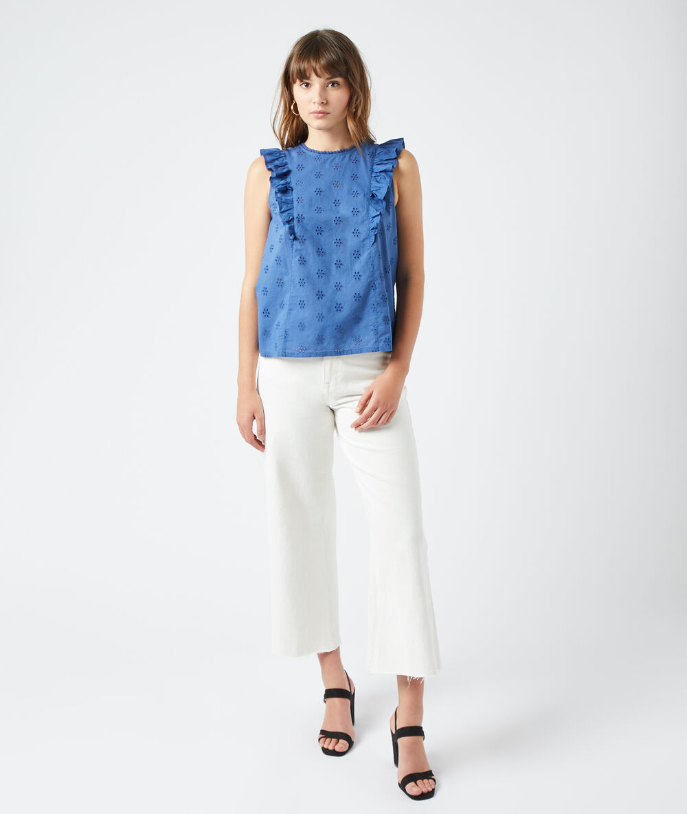 Blusa guipur azul.