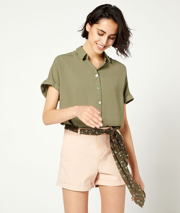 Pantalón recto con cinturón pañuelo Pantalón recto con cinturón pañuelo