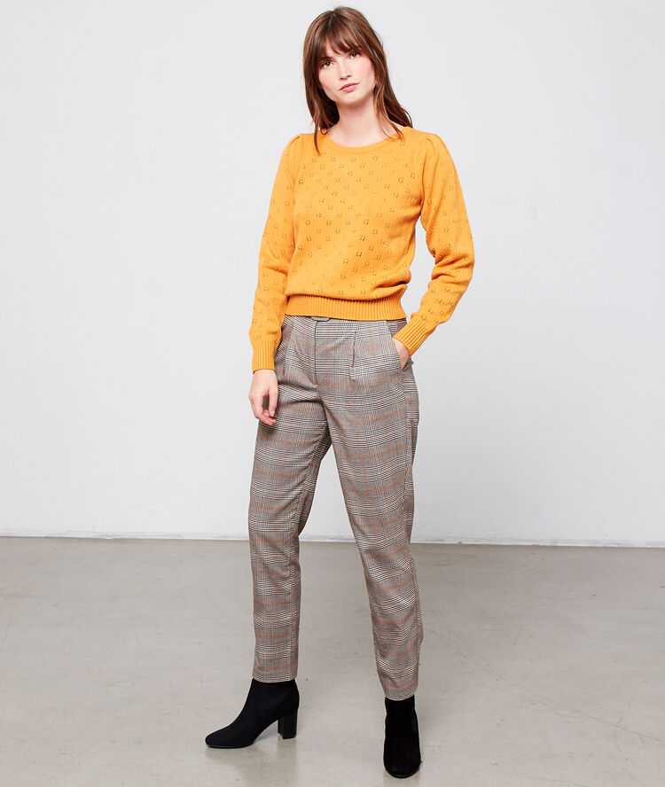 Jersey de punto pointelle c.ocre.
