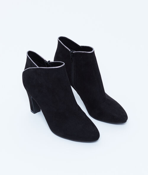 Botines con tacón de franjas metalizadas Botines con tacón de franjas metalizadas