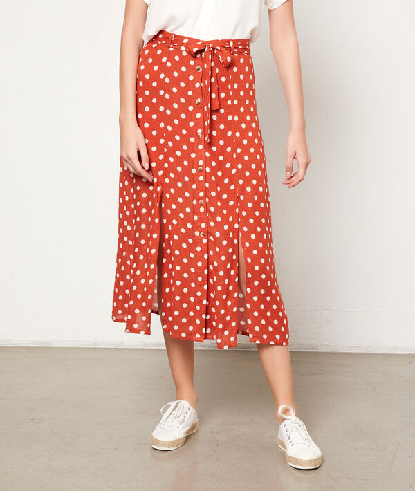 Falda midi estampado de lunares Falda midi estampado de lunares