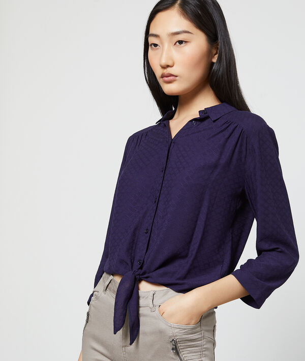 Camisa anudada con estampado Jacquard Camisa anudada con estampado Jacquard