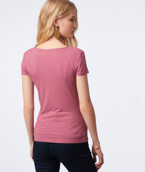 Camiseta acanalada cuello redondo Camiseta acanalada cuello redondo