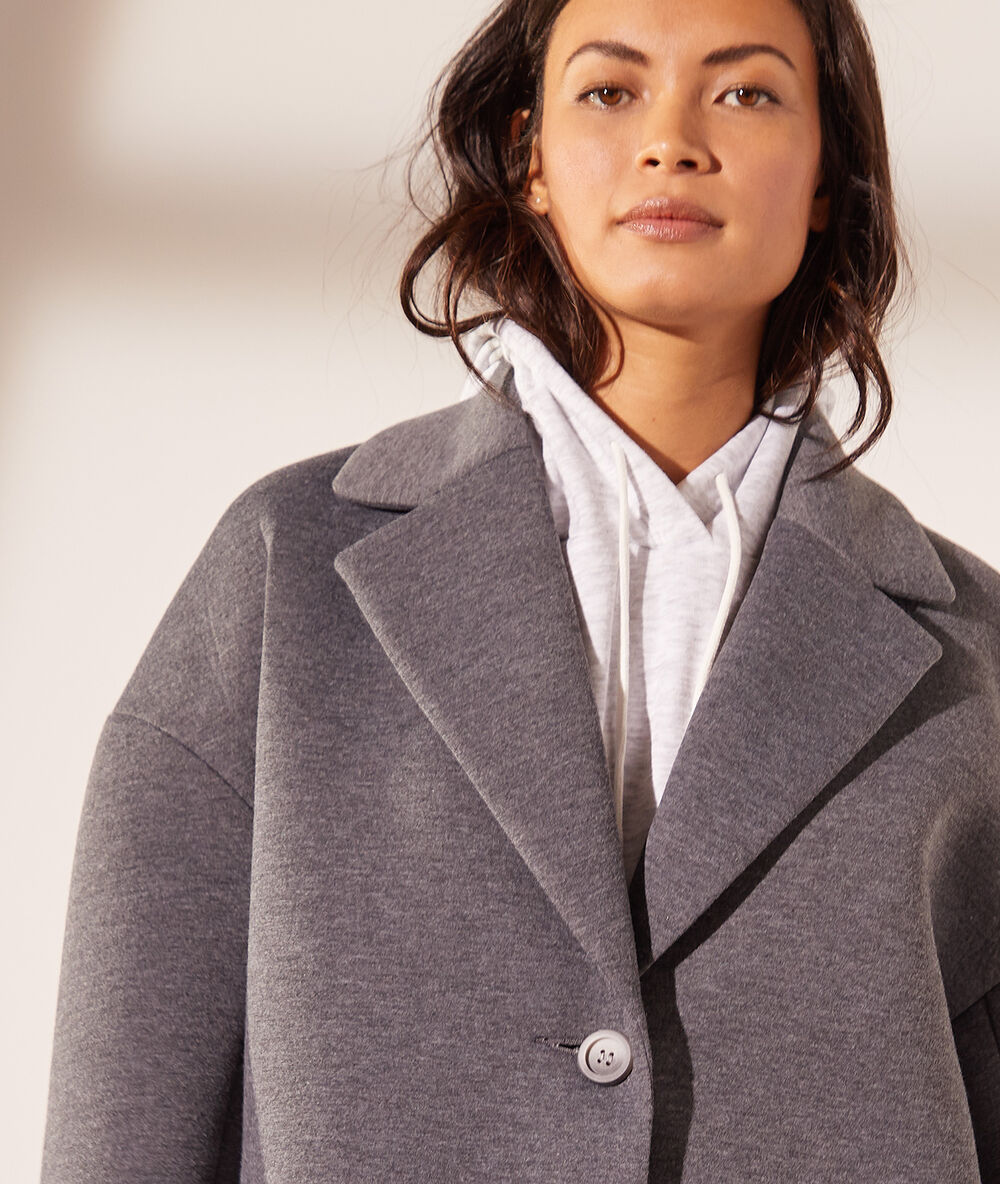 Abrigo largo oversize antracita.