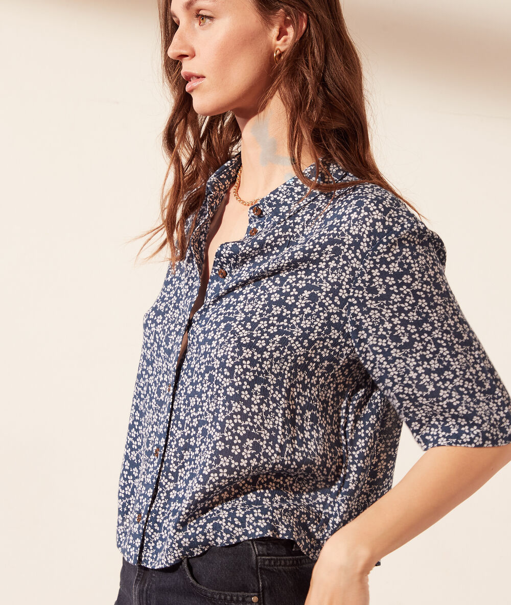 Camisa manga corta, estampado floral c.emy.