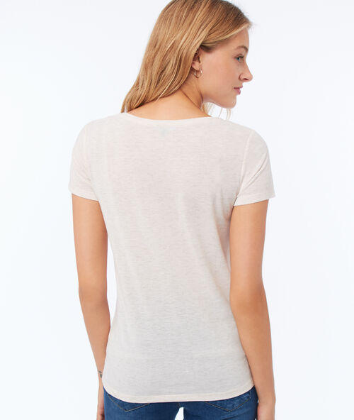 Camiseta escote en v fibras metalizadas c.nude.