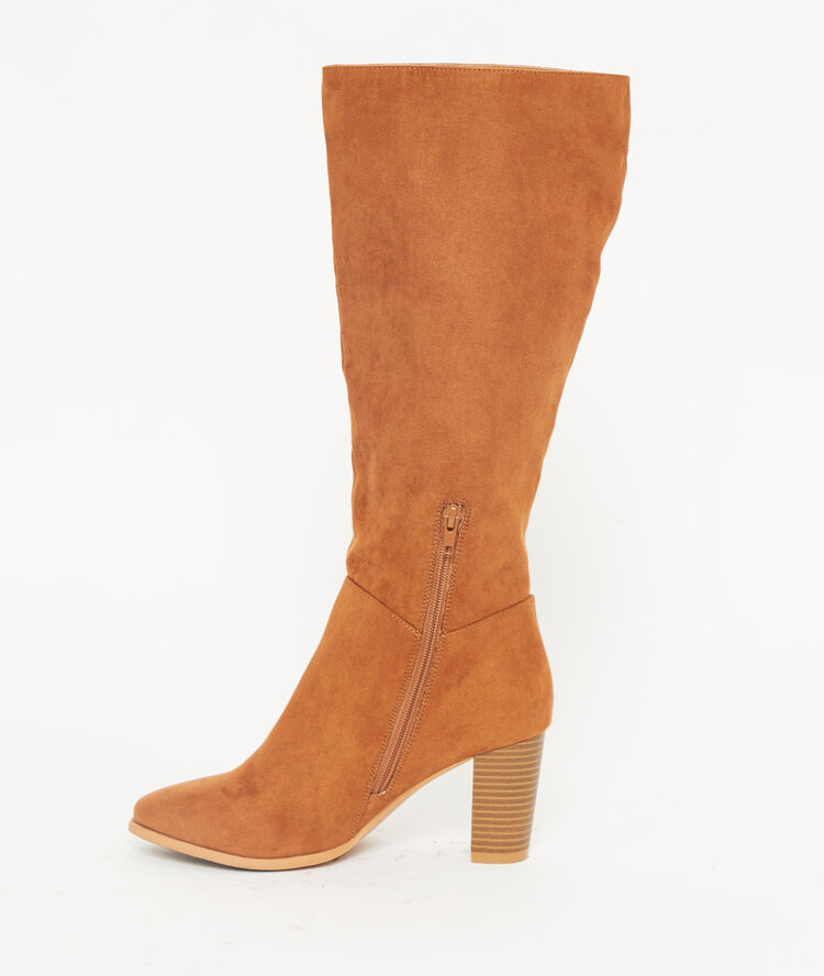 Botas de tacón efecto ante c.camel.