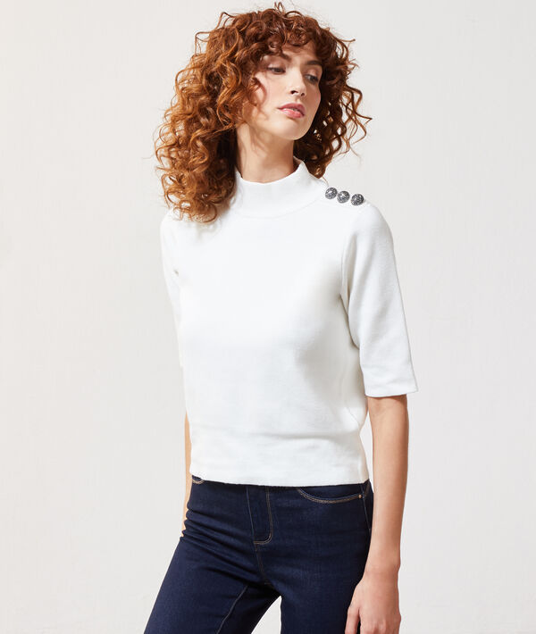 Jersey fino con botones laterales Jersey fino con botones laterales