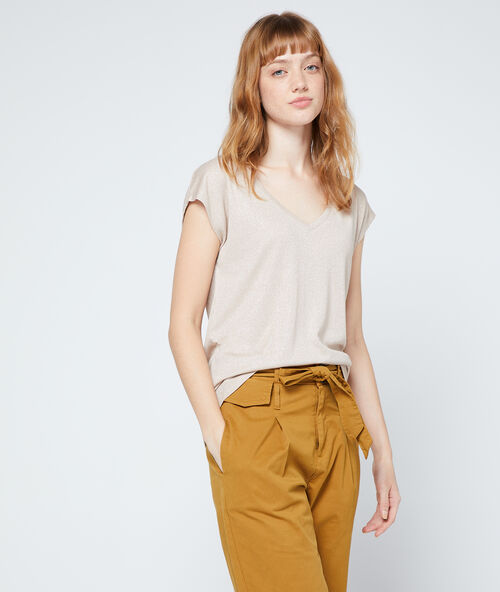 Camiseta de hilo metalizado c.camel.