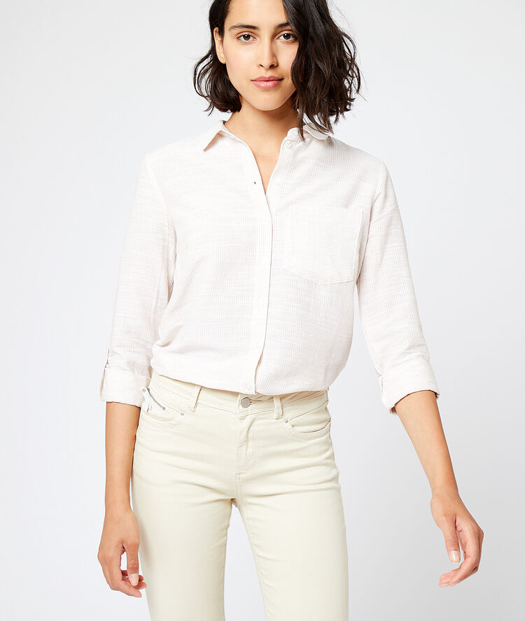 Camisa a rayas c.beige.