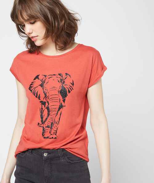 Camiseta serigrafiada de tigre tomate.