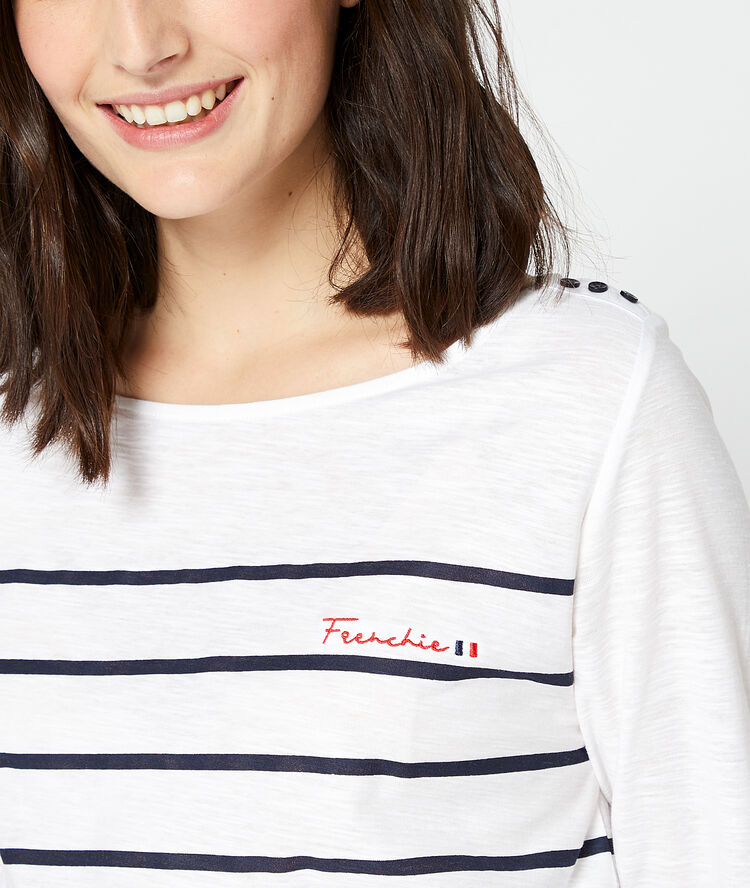 Camiseta marinera ‘frenchie’ de algodón orgánico azul marino.