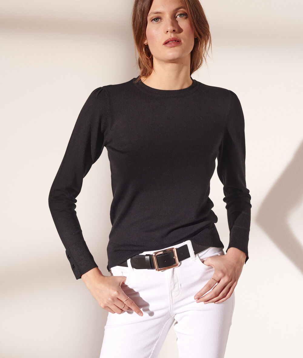 Jersey de punto fino negro.