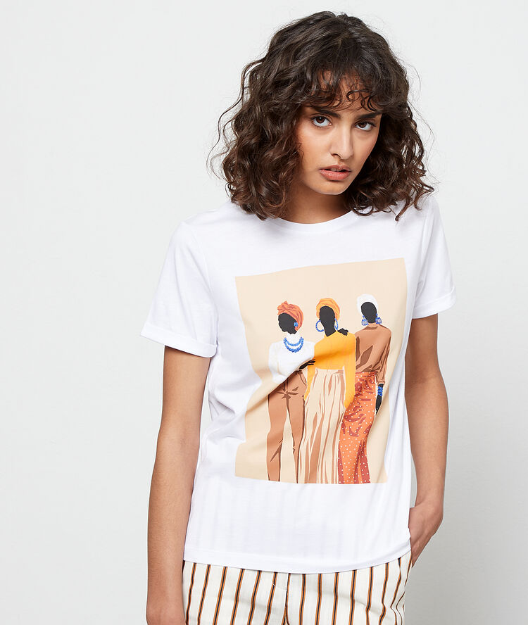 Camiseta serigrafiada blanco.