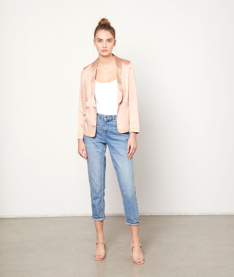 Blazer con detalles satinados c.nude.
