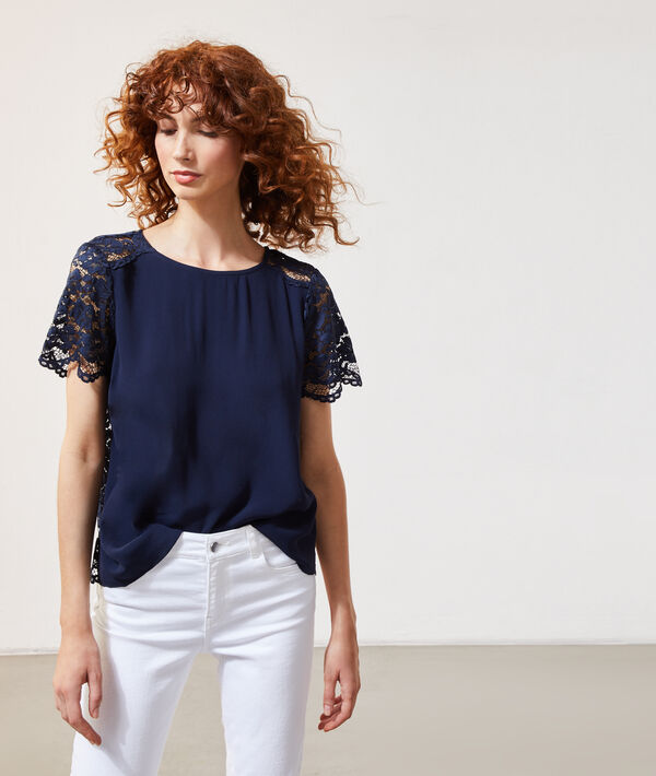 Blusa con mangas de encaje Blusa con mangas de encaje