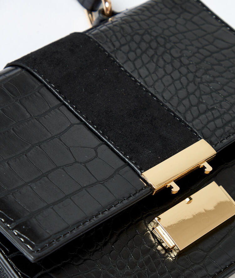 Bolso efecto cocodrilo negro.
