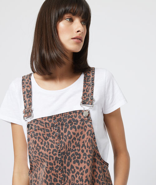 Peto estampado leopardo negro/marrón.
