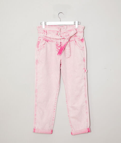 Pantalón ancho efecto desteñido Pantalón ancho efecto desteñido