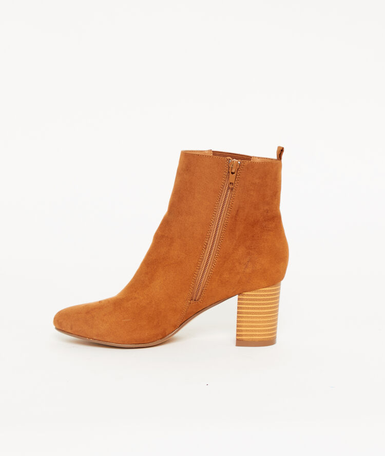Botines de talón efecto ante c.camel.