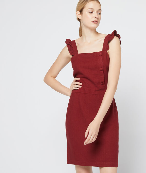 Vestido recto con tirantes con volantes Vestido recto con tirantes con volantes