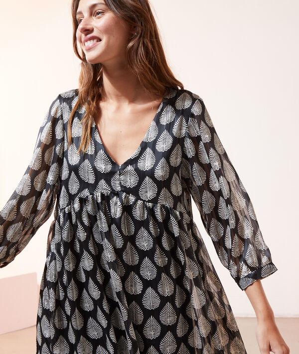 Vestido vaporoso estampado hojas Vestido vaporoso estampado hojas