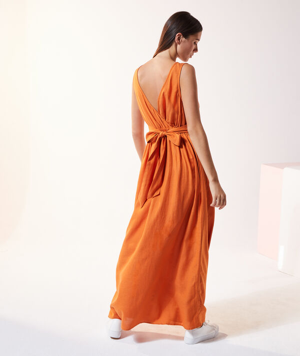 Vestido largo, espalda escote cruzado Vestido largo, espalda escote cruzado