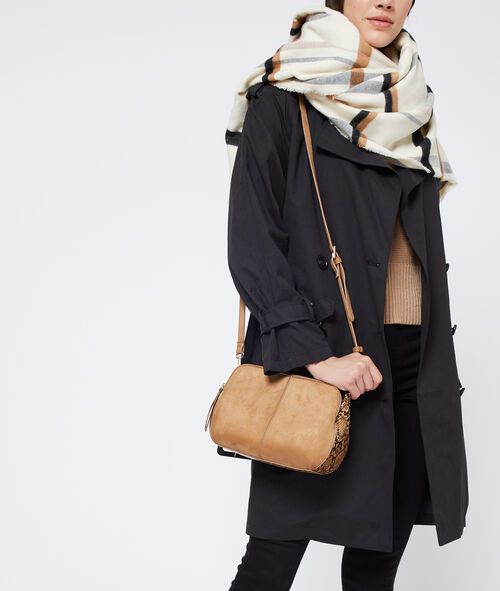 Bolso bandolera efecto ante y serpiente Bolso bandolera efecto ante y serpiente